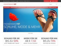 Screenshot Onlineshop fashionshop07.de