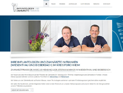 Screenshot Website Zahnarztpraxis Dr. Mensing & Dr. Wimmer (Wiesenthau und Bieberbach)