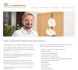 Screenshot Website Zahnarztpraxis Dr. Hans-Jürgen Nerl in Straubing