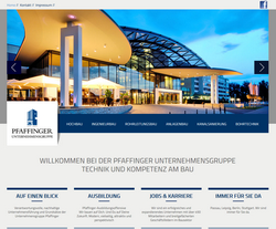 Screenshot Pfaffinger Unternehmensgruppe in Passau